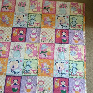 Teddy Bear Garden Fabric Panel Print Material Sewing Quilting Crafting